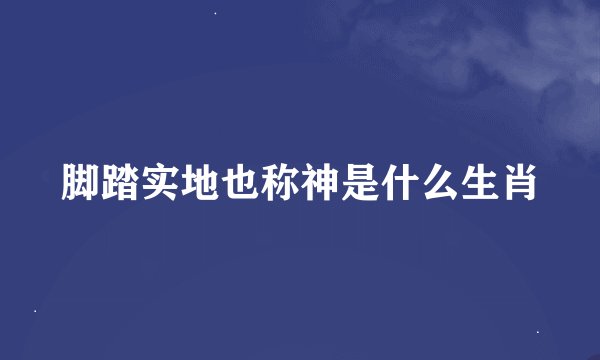 脚踏实地也称神是什么生肖
