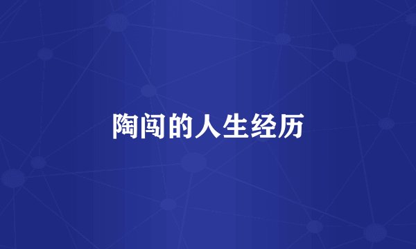 陶闯的人生经历