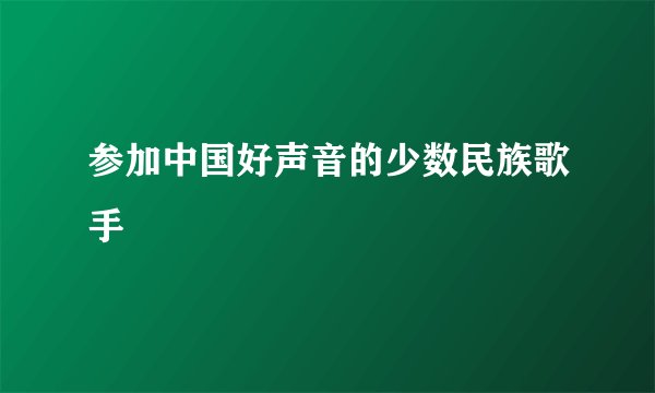 参加中国好声音的少数民族歌手