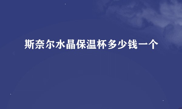 斯奈尔水晶保温杯多少钱一个