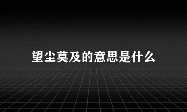 望尘莫及的意思是什么