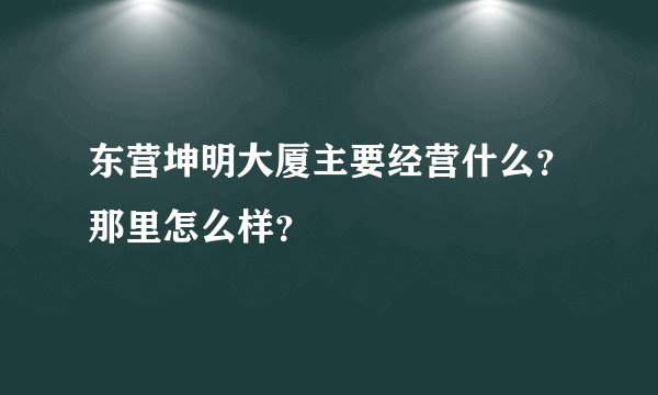 东营坤明大厦主要经营什么？那里怎么样？