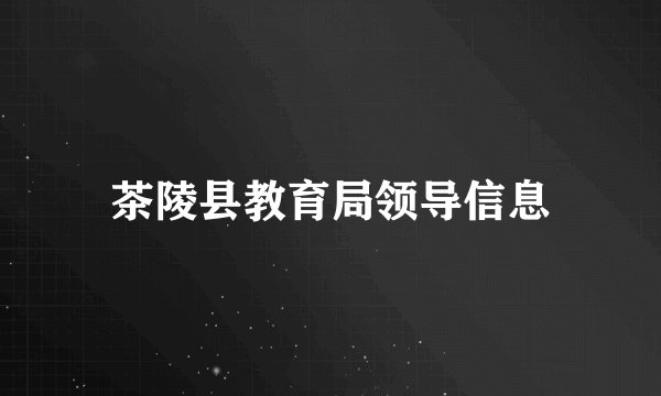 茶陵县教育局领导信息