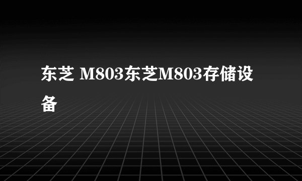东芝 M803东芝M803存储设备