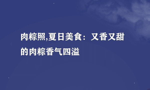 肉粽照,夏日美食：又香又甜的肉粽香气四溢