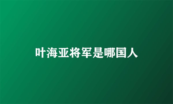 叶海亚将军是哪国人