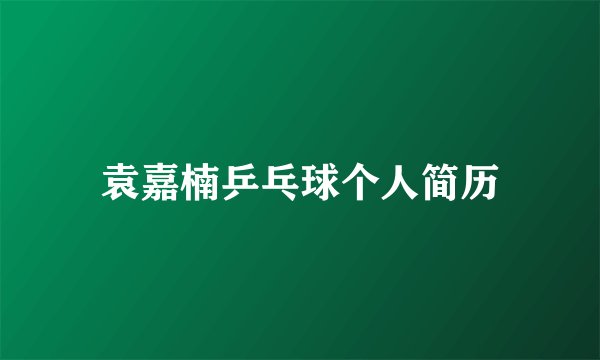 袁嘉楠乒乓球个人简历