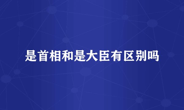 是首相和是大臣有区别吗