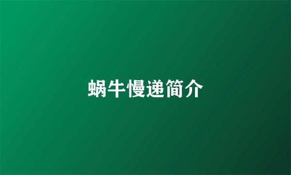 蜗牛慢递简介