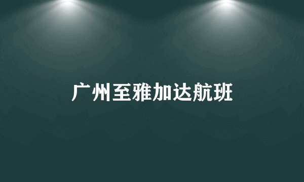 广州至雅加达航班