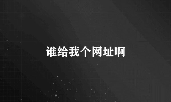 谁给我个网址啊