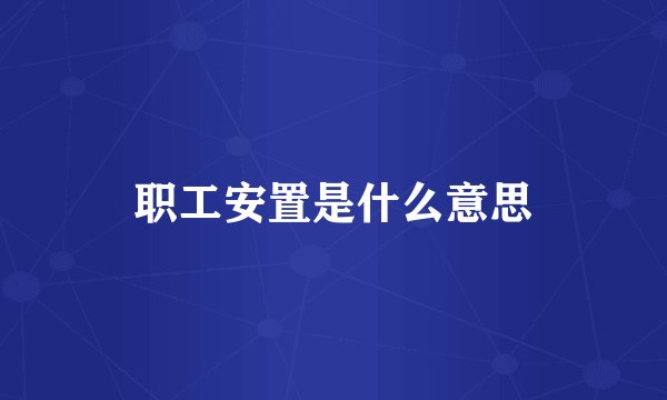 职工安置是什么意思