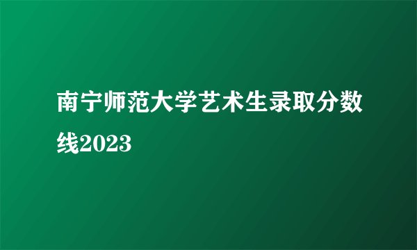 南宁师范大学艺术生录取分数线2023