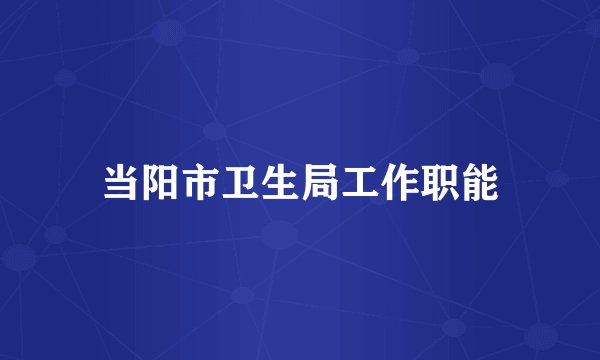 当阳市卫生局工作职能