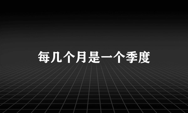 每几个月是一个季度