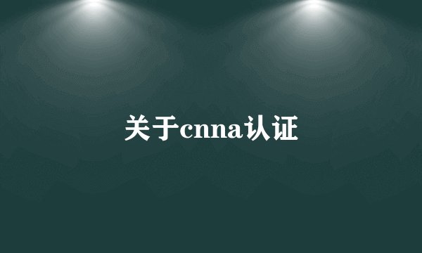 关于cnna认证