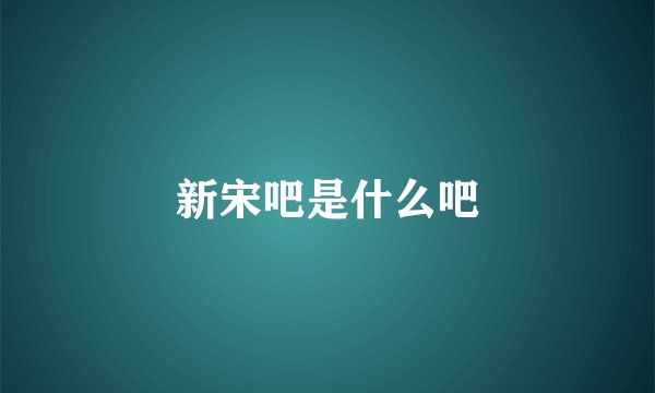 新宋吧是什么吧