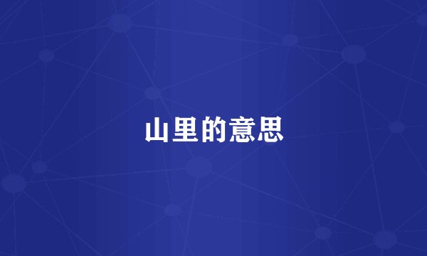 山里的意思