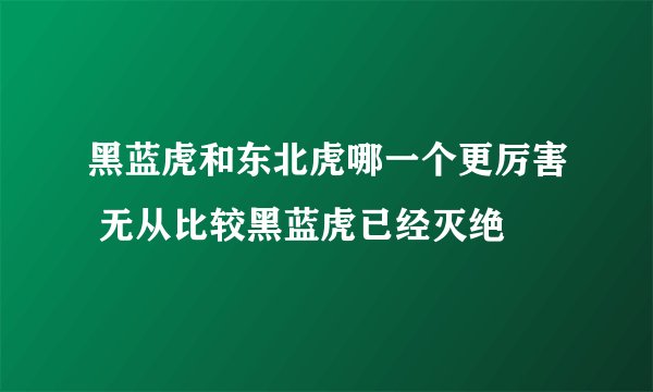 黑蓝虎和东北虎哪一个更厉害 无从比较黑蓝虎已经灭绝