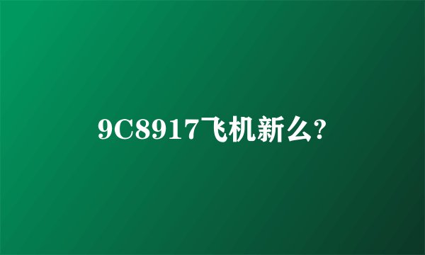 9C8917飞机新么?