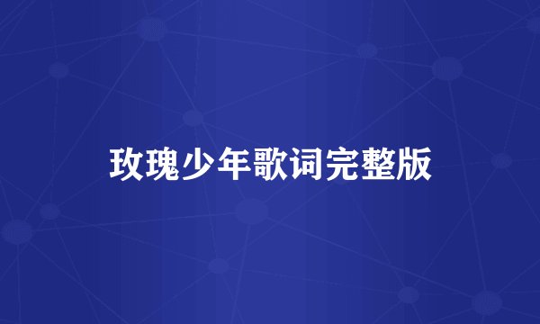 玫瑰少年歌词完整版