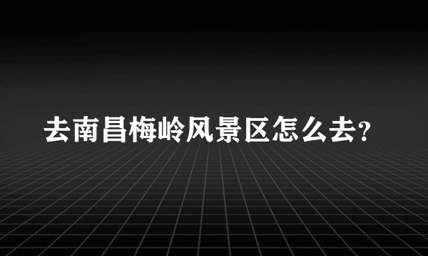 去南昌梅岭风景区怎么去？