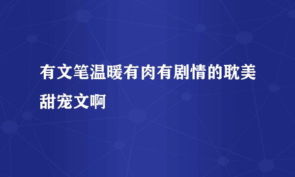 有文笔温暖有肉有剧情的耽美甜宠文啊