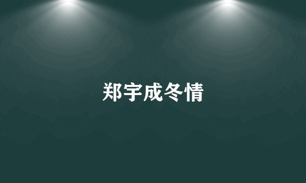 郑宇成冬情