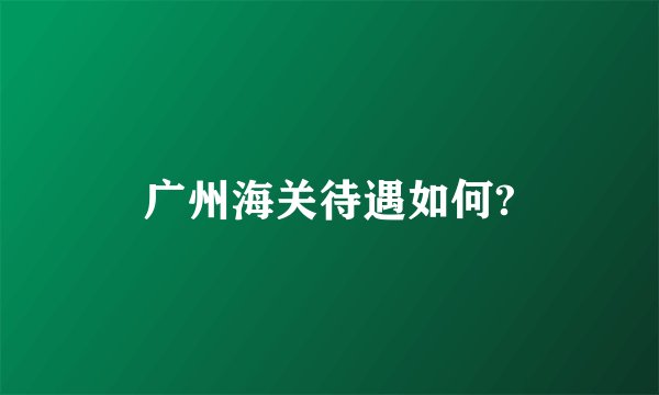 广州海关待遇如何?