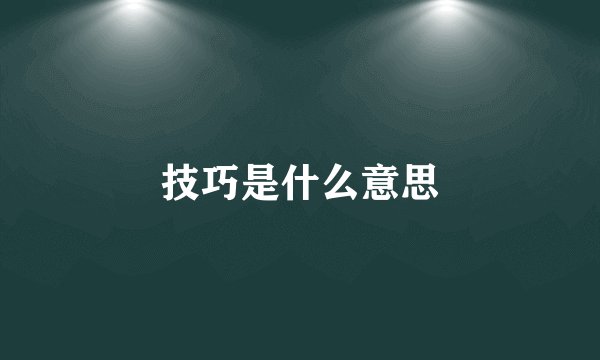 技巧是什么意思