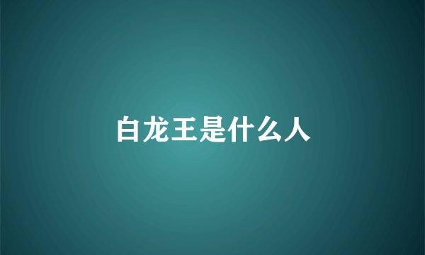 白龙王是什么人