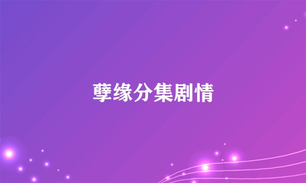 孽缘分集剧情