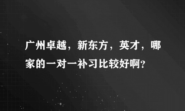 广州卓越，新东方，英才，哪家的一对一补习比较好啊？