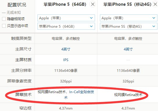 iphone5和5s有什么不同?