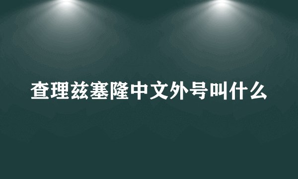 查理兹塞隆中文外号叫什么