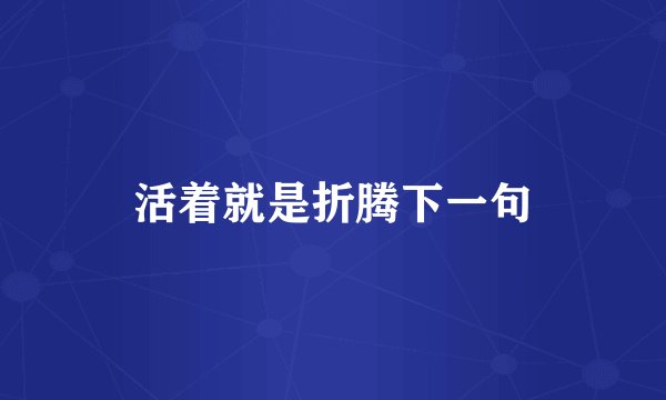活着就是折腾下一句