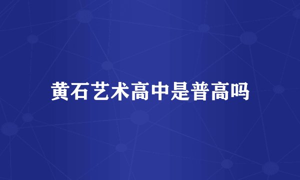 黄石艺术高中是普高吗