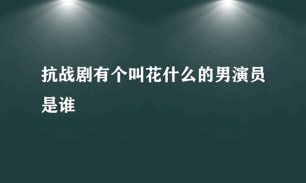 抗战剧有个叫花什么的男演员是谁