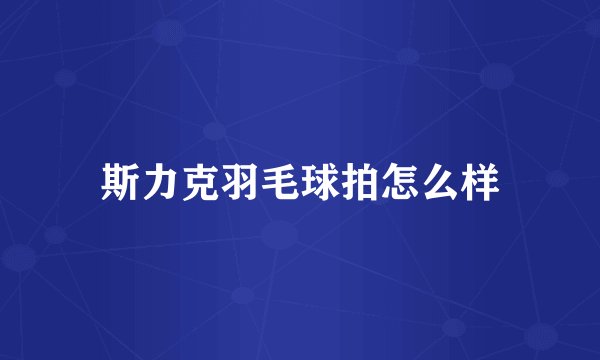 斯力克羽毛球拍怎么样