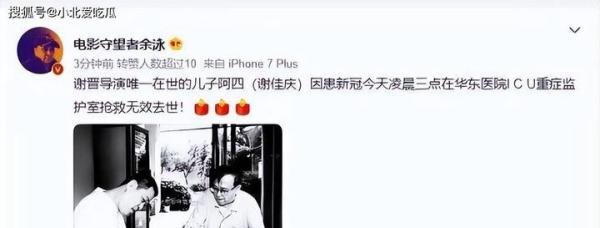 导演谢晋唯一在世的儿子去世 这是咋情况？