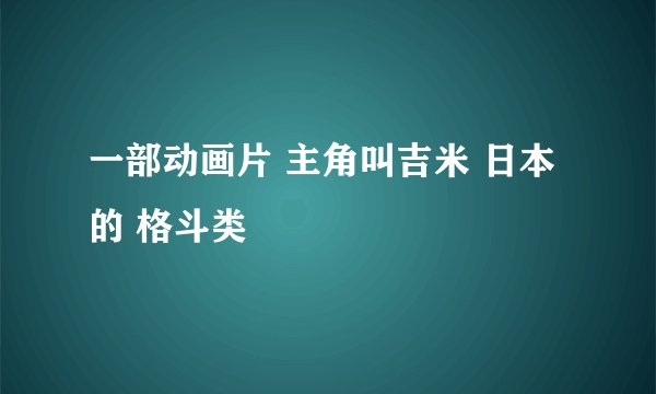 一部动画片 主角叫吉米 日本的 格斗类