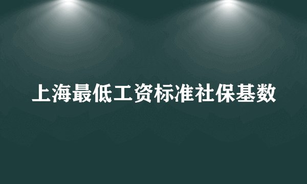 上海最低工资标准社保基数