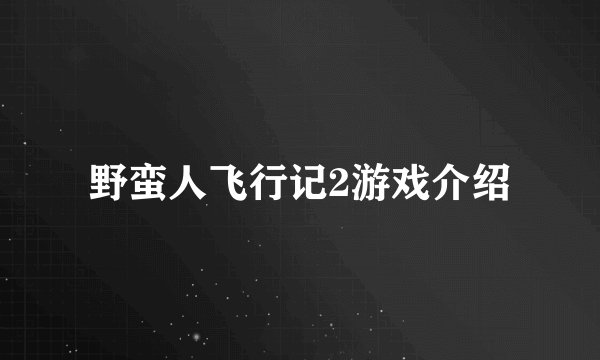 野蛮人飞行记2游戏介绍
