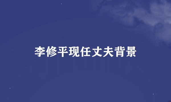 李修平现任丈夫背景