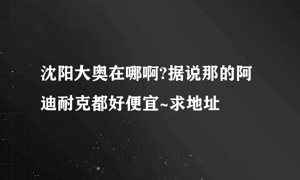 沈阳大奥在哪啊?据说那的阿迪耐克都好便宜~求地址