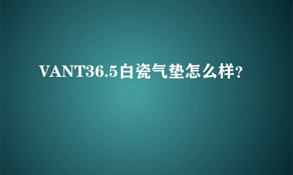 VANT36.5白瓷气垫怎么样？
