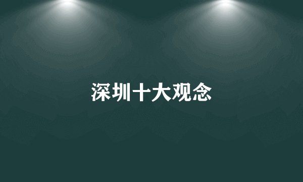 深圳十大观念