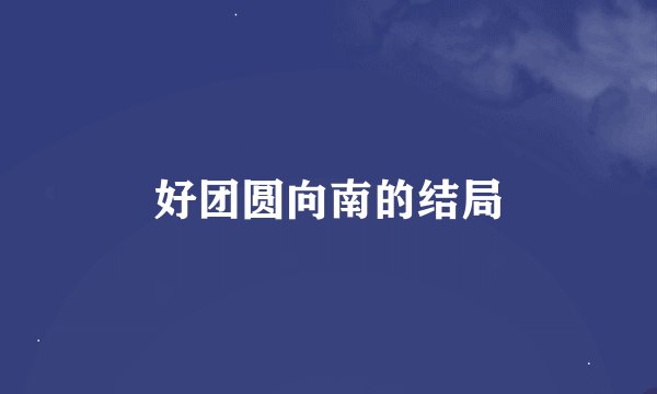 好团圆向南的结局