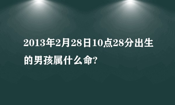 2013年2月28日10点28分出生的男孩属什么命?