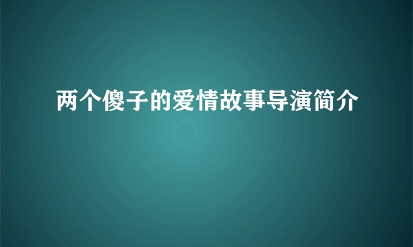 两个傻子的爱情故事导演简介
